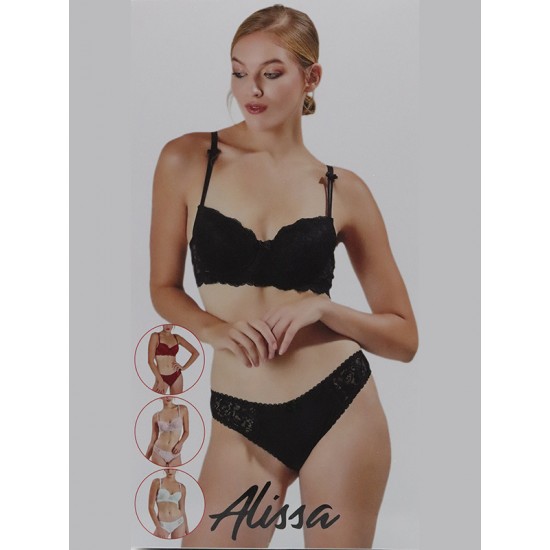 ALİSSA KADIN DESTEKLİ SÜTYEN KÜLOT TAKIMI 200 PUDRA (85B)