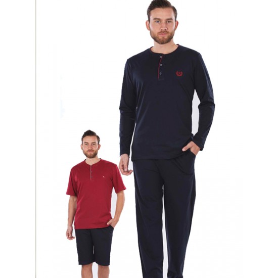 ANCELO 4'LÜ PENYE PİJAMA TAKIMI BORDO (S) 801