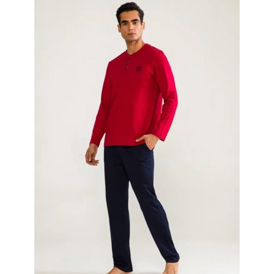 ANCELO 4'LÜ PENYE PİJAMA TAKIMI BORDO (XL) 801