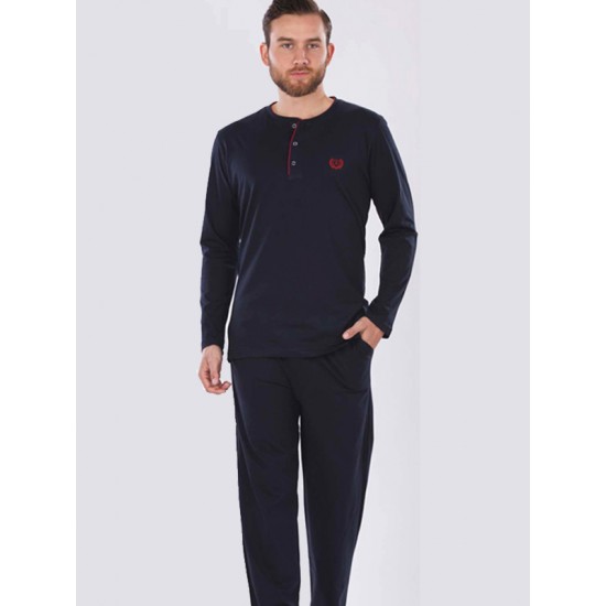 ANCELO 4'LÜ PENYE PİJAMA TAKIMI LACİVERT (M) 801