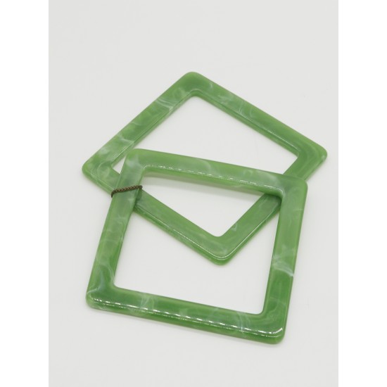 ÇANTA AKSESUARI AKRİLİK ÇANTA SAPI MERMER DESEN KARE SAP 12 CM AÇIK YEŞİL