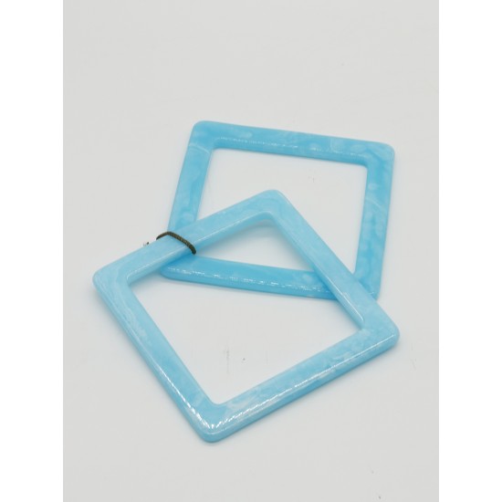 ÇANTA AKSESUARI AKRİLİK ÇANTA SAPI MERMER DESEN KARE SAP 12 CM BUZ MAVİ