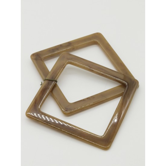 ÇANTA AKSESUARI AKRİLİK ÇANTA SAPI MERMER DESEN KARE SAP 12 CM VİZON