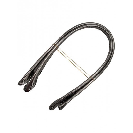 ÇANTA AKSESUARI DİKMELİ PARLAK DERİ PELİKAN BORU SAP 2'Lİ 60 CM GRİ