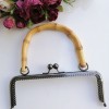 ÇANTA AKSESUARI METAL ÇANTA BURSU BAMBU SAPLI DİKDÖRTGEN ALT-13 20,5 CM ANTRASİT