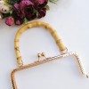 ÇANTA AKSESUARI METAL ÇANTA BURSU BAMBU SAPLI DİKDÖRTGEN ALT-13 20,5 CM GOLD
