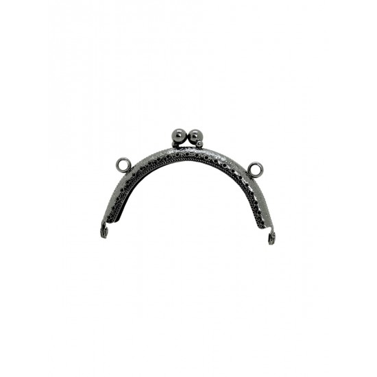 ÇANTA AKSESUARI METAL ÇANTA BURSU MOTİFLİ OVAL ALT-21 08,5 CM ANTRASİT