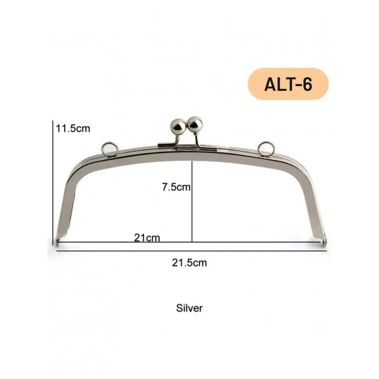 ÇANTA AKSESUARI METAL ÇANTA BURSU VİDALI OVAL ALT-6 21,5 CM GÜMÜŞ