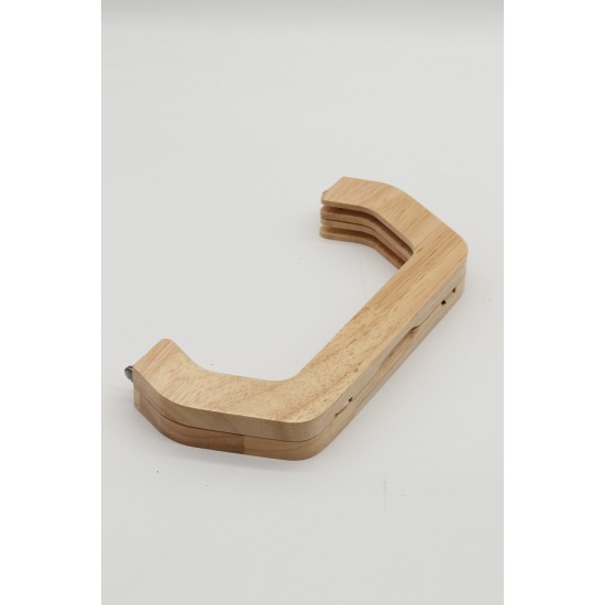 ÇANTA AKSESUARI MIKNATISLI OVAL AHŞAP ÇANTA BURSU MB:22 20 CM NATUREL