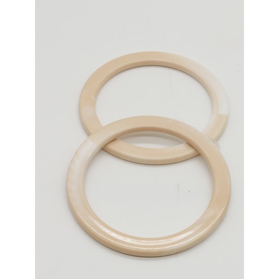 ÇANTA AKSESUARI PLASTİK ÇANTA SAPI AKRİLİK GÖRÜNÜMLÜ YUVARLAK 12 CM BEJ