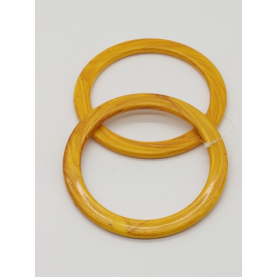 ÇANTA AKSESUARI PLASTİK ÇANTA SAPI AKRİLİK GÖRÜNÜMLÜ YUVARLAK 12 CM SARI