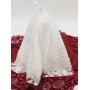 CÜMBÜŞ GELİN EL HALAY MENDİLİ SATEN AĞIR İŞLEMELİ BONCUKLU DESEN BEYAZ