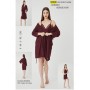 DEMİREL GÜPÜRLÜ YIRTMAÇLI GECELİK SABAHLIK TAKIMI BORDO (2XL) 50008