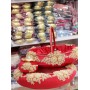 DEMİREL KINA TEPSİSİ VE SEPETİ İKİLİ TAKIM AĞIR İŞLEMELİ AYNALI GOLD NAKIŞLI KIRMIZI