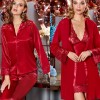 JEREMI LİNGERİE SATEN BRODELİ 6LI SET S295 BORDO (XL)