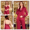 JEREMI LİNGERİE SATEN BRODELİ 6LI SET S260 BORDO (XL)