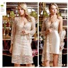 JEREMI LİNGERİE SATEN DANTELLİ UZUN 6LI SET 443 BORDO (M)