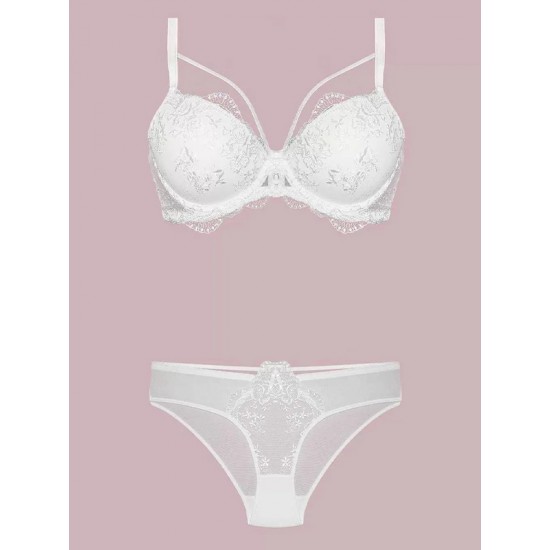 NURTEKS KADIN DANTELLİ BALENLİ DESTEKLİ PUSH-UP-SET 4485 EKRU (85B)