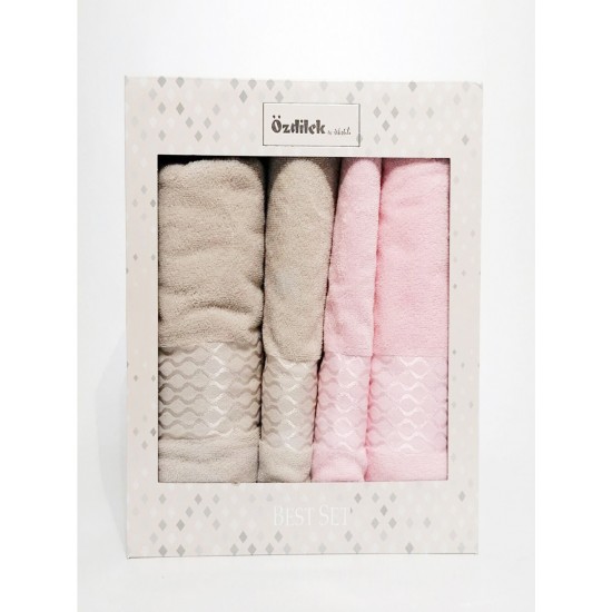 ÖZDİLEK ELİSSA BEST SET 4 PARÇA HAMAM SETİ TAŞ - PUDRA
