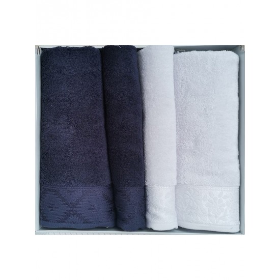 ÖZDİLEK LİRİO BEST SET 4 PARÇA HAMAM SETİ LACİVERT - GRİ