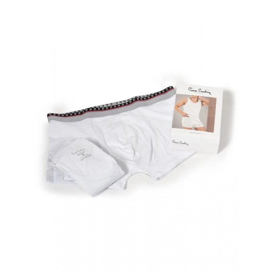 PİERRE CARDİN ERKEK BEYAZ STRETCH ATLET BOXER TAKIMI 150 (M)