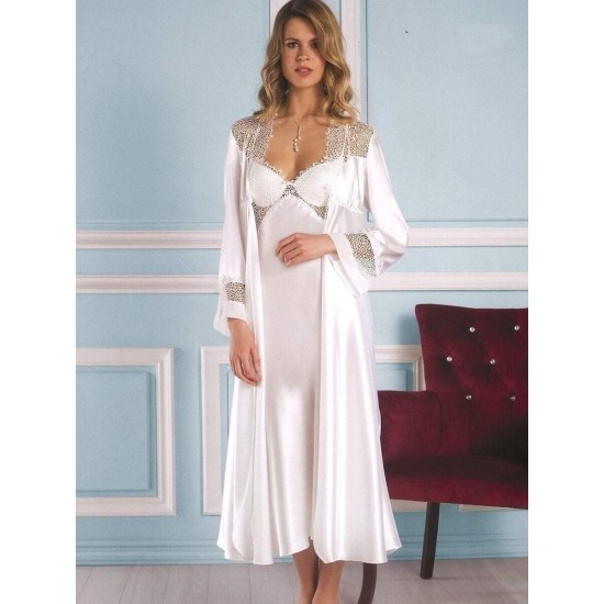 PİERRE CARDİN KADIN 6'LI SATEN GECELİK-SABAHLIK ÇEYİZ SETİ 6020 EKRU (XL)