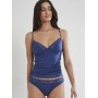 PİERRE CARDİN KADIN DANTELLİ PENYE ATLET KÜLOT / KAŞKORSE SET 365 LACİVERT (L)