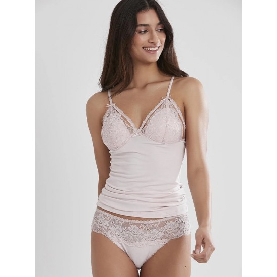 PİERRE CARDİN KADIN DANTELLİ PENYE ATLET KÜLOT / KAŞKORSE SET 375 PUDRA (XL)