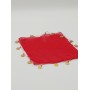 PULLU ŞİFON HALAY MENDİLİ, GELİN MENDİLİ,HEDİYELİK MENDİL 20*20 10 ADET KIRMIZI